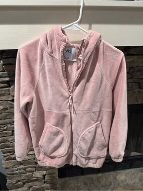Athleta Girl Pink So Toasty Plush Fleece Full Zip Hoodie Jacket Size L / 12
